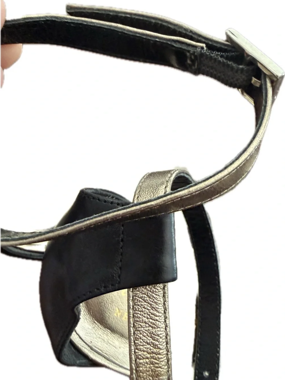 kate spade Black and Silver Ankle-Strap Open-Toe Heels - Picture 4 of 7